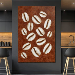 Coffee Beans Brown Background - NicheCanvas