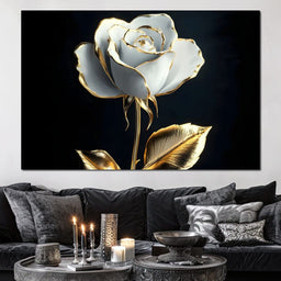 Golden Elegance of Petals - NicheCanvas