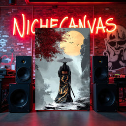 Samurai Moonlight Reverie - NicheCanvas