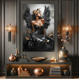 Golden Wings of Elegance - NicheCanvas