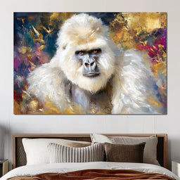 Majestic White Gorilla Portrait - Neal Hackett - NicheCanvas