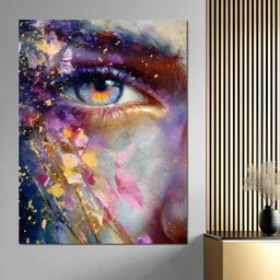 Cosmic Eye Gold Splatter - NicheCanvas