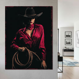 Midnight Cowgirl Red Blouse - NicheCanvas