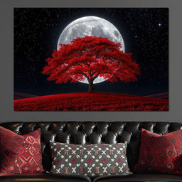 The Crimson Moon Tree - TooplesArt - NicheCanvas