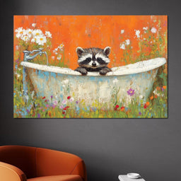 Raccoon Bath - NicheCanvas