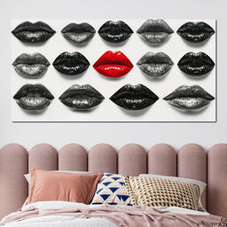 Breaking The Monotone Rhythm Red Lips - NicheCanvas