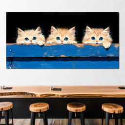 Curious Kitten Trio Peering Charm - NicheCanvas