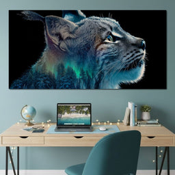 Aurora Lynx Spirit Portrait - NicheCanvas
