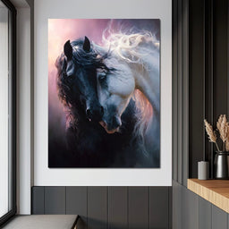 Shadowlight Twin Horses - NicheCanvas