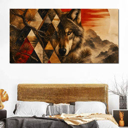 Solitary Predator Rising Sun - NicheCanvas