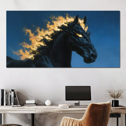 Fiery Night Stallion Spirit - NicheCanvas