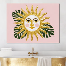 Golden Sunface Tropical Glow - NicheCanvas