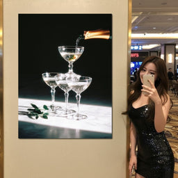 Champagne Cascade Celebration - NicheCanvas