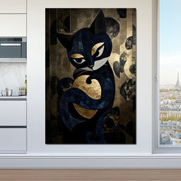 Golden Feline Enchantment - NicheCanvas