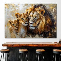 Majestic Bond of the Wild Lions - NicheCanvas