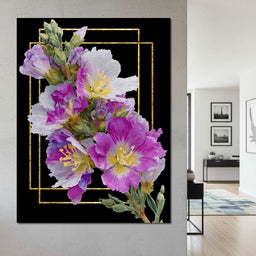 Golden Frame Petal Radiance - NicheCanvas
