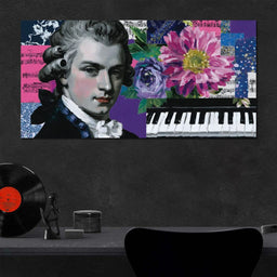 Classical Piano Pink Flowers - NicheCanvas