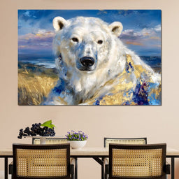 Golden Arctic Polar Bear Portrait - Neal Hackett - NicheCanvas