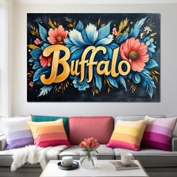 Buffalo Flowers - NicheCanvas