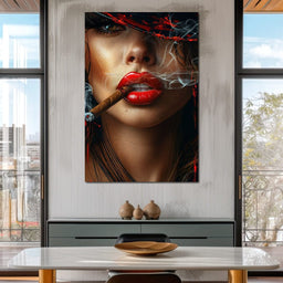 Sultry Smoke and Sable Tresses - NicheCanvas