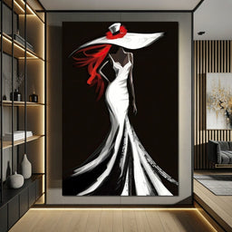 The White Dress - Sable Elegance with Flare - NicheCanvas