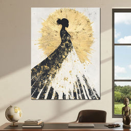 Golden Radiance Maternity Muse - NicheCanvas