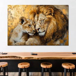 Golden Lions - NicheCanvas