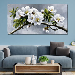 Soft Petals On Silver Morning - NicheCanvas