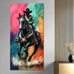 Galloping Midnight Charro Charge - NicheCanvas