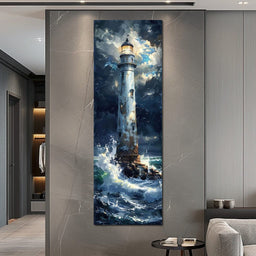 Lighthouse of Stormy Shores - NicheCanvas