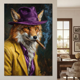 Gentleman Fox Smoking Cigar - NicheCanvas
