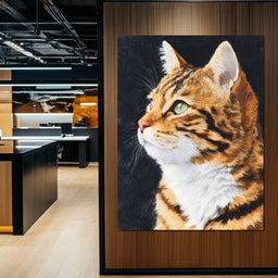 Golden Tabby Cat Portrait - NicheCanvas