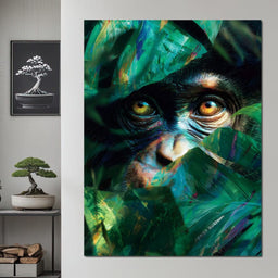 Emerald Canopy Primate Eyes - NicheCanvas