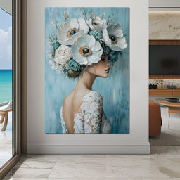 Petal Crowned Bridal Elegance - NicheCanvas
