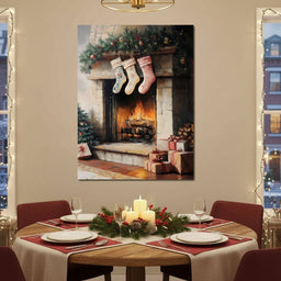 Cozy Christmas Hearth Stockings - NicheCanvas
