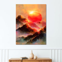 Radiant Dawn Over Ignited Peaks - NicheCanvas