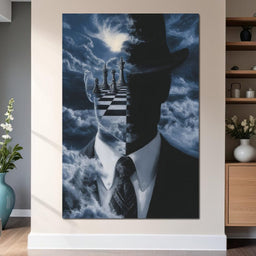 Surreal Chessboard Mind Horizon - NicheCanvas