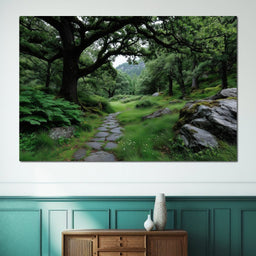 Emerald Forest Stone Pathway - NicheCanvas