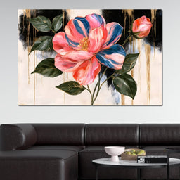 Golden Petals Unfolding Against Dark Shadows - NicheCanvas