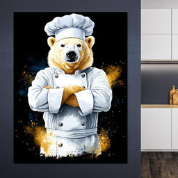 Polar Bear Chef - NicheCanvas