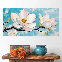 Blossoms on Cerulean Skies - NicheCanvas