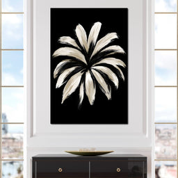 Monochrome Petals Reaching For Night - NicheCanvas