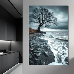 Windswept Shore Solitude - NicheCanvas