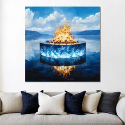 Blue Horizon Flame Enchantment - NicheCanvas
