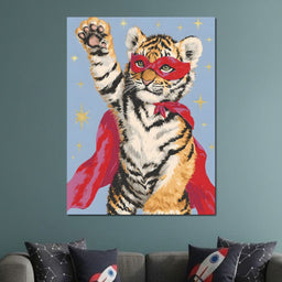 Superhero Tiger Cub Rising - NicheCanvas