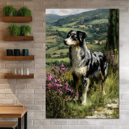 Australian Shepherd Meadow Sentinel - NicheCanvas