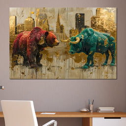 The Clash of Bull and Bear Forces - NicheCanvas