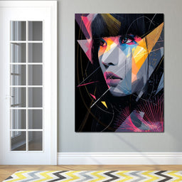 Neon Prism Portrait of Muse - NicheCanvas