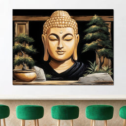 Golden Tranquility Oasis - NicheCanvas