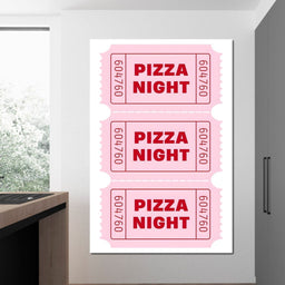Retro Pizza Night Raffle Tickets - NicheCanvas